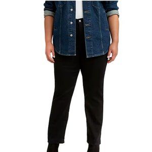 Levi's Women's 724 Plus-Size High Rise Straight Black Jeans - Size 22W